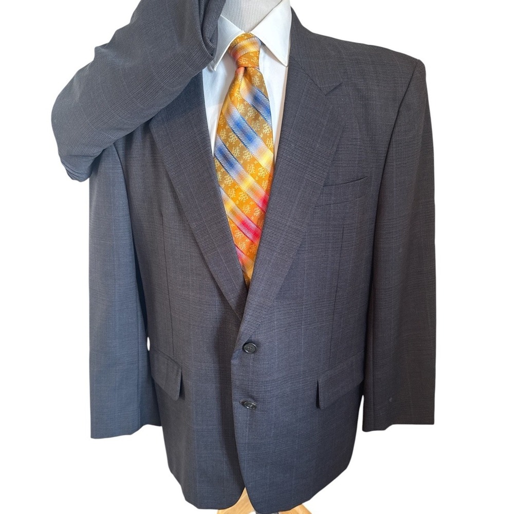 Vintage Duru's Chicago Tailor 2 Piece Suit 48R Jacket 42 x 30 Pants Brown Plaid